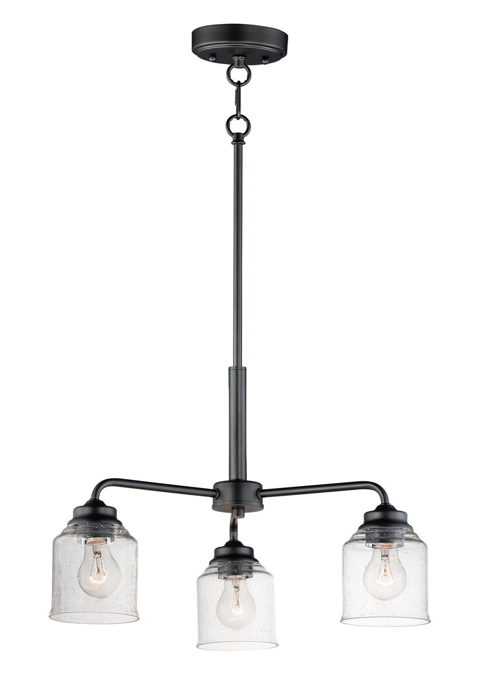 Maxim - Three Light Semi-Flush Mount/Chandelier - Acadia - Black- Union Lighting Luminaires Decor