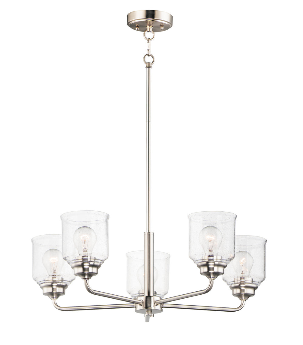 Maxim - Five Light Chandelier - Acadia - Satin Nickel- Union Lighting Luminaires Decor
