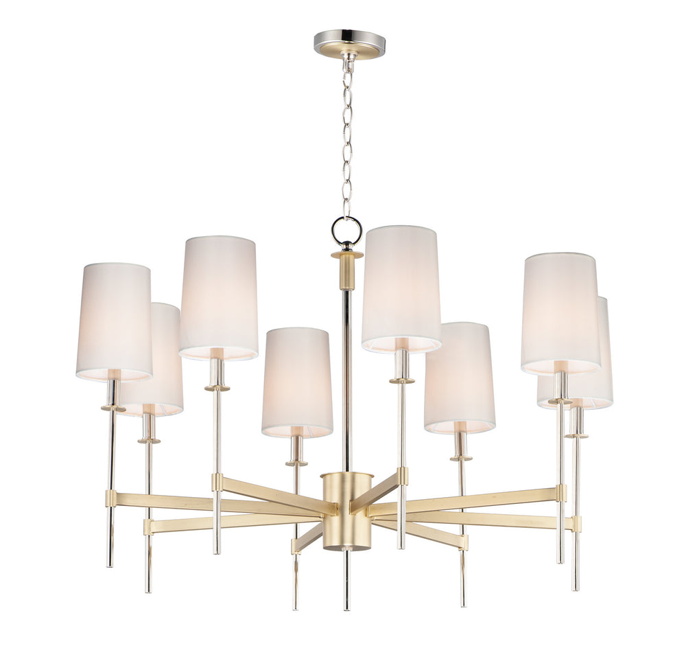 Maxim - Eight Light Chandelier - Uptown - Satin Brass / Polished Nickel- Union Lighting Luminaires Decor