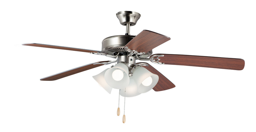 Maxim - 52" Ceiling Fan - Basic-Max - Satin Nickel / Walnut / Pecan- Union Lighting Luminaires Decor