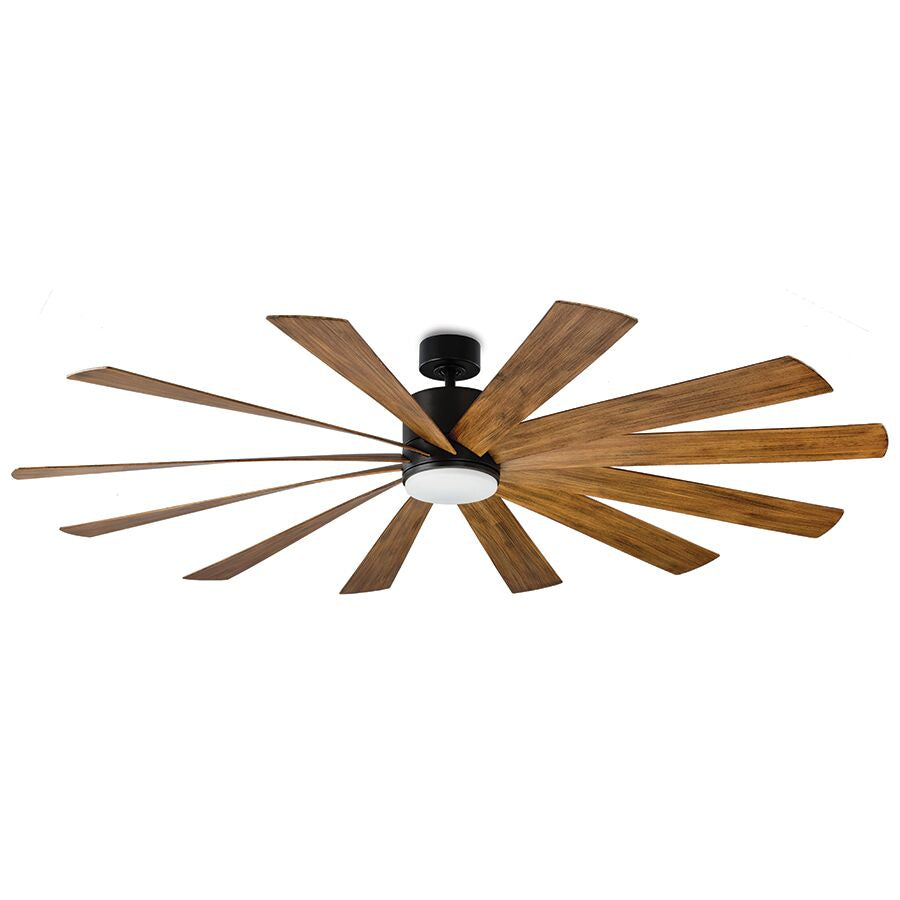 Modern Forms Fans Canada - 80" Ceiling Fan - Windflower - Matte Black/Distressed Koa- Union Lighting Luminaires Decor