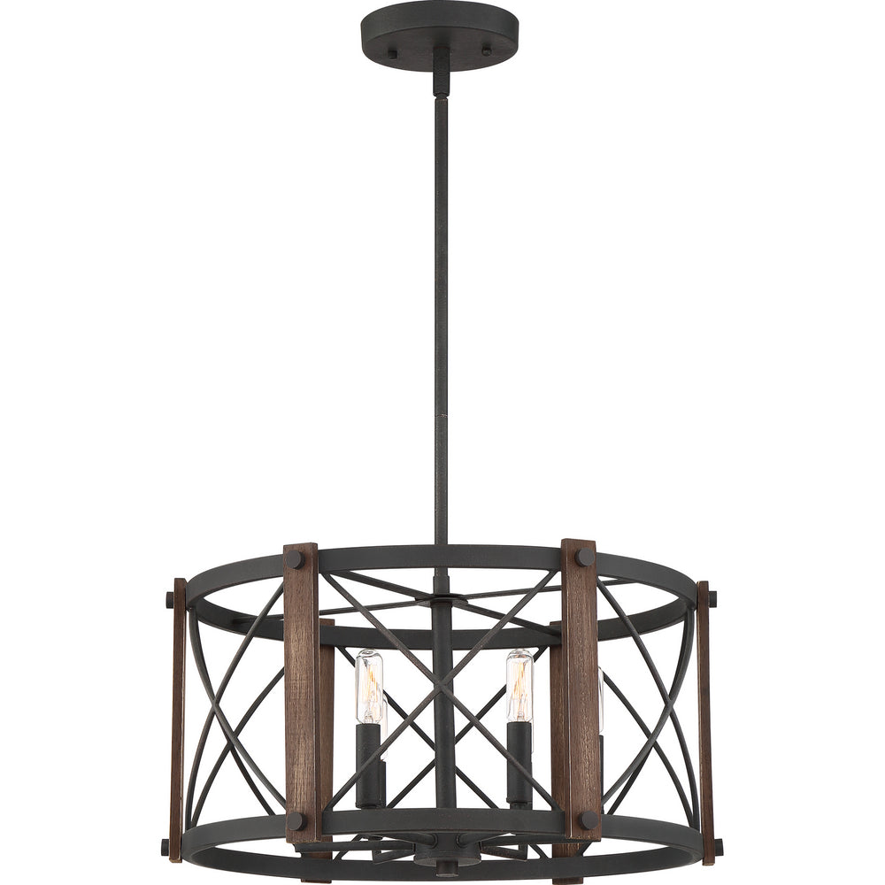 Quoizel - Six Light Pendant - Baron - Marcado Black- Union Lighting Luminaires Decor