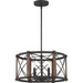 Quoizel - Six Light Pendant - Baron - Marcado Black- Union Lighting Luminaires Decor