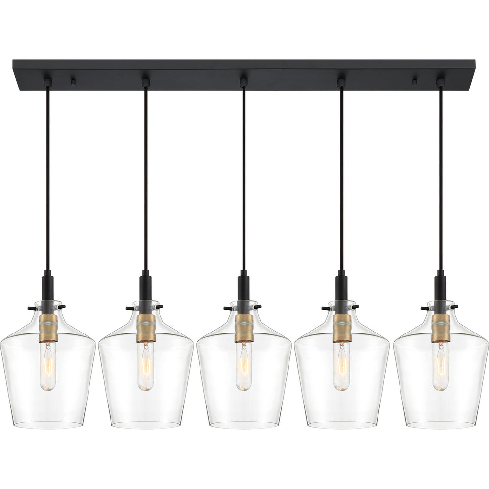 Quoizel - Five Light Island Chandelier - June - Earth Black- Union Lighting Luminaires Decor