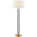 Ralph Lauren Canada - Two Light Floor Lamp - Cody - Natural Brass and Navy Leather- Union Lighting Luminaires Decor