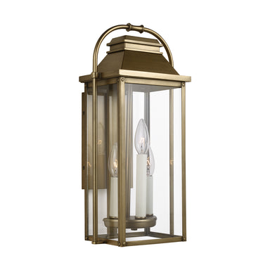 Visual Comfort Studio Canada - Three Light Lantern - Wellsworth - Painted Distressed Brass- Union Lighting Luminaires Decor