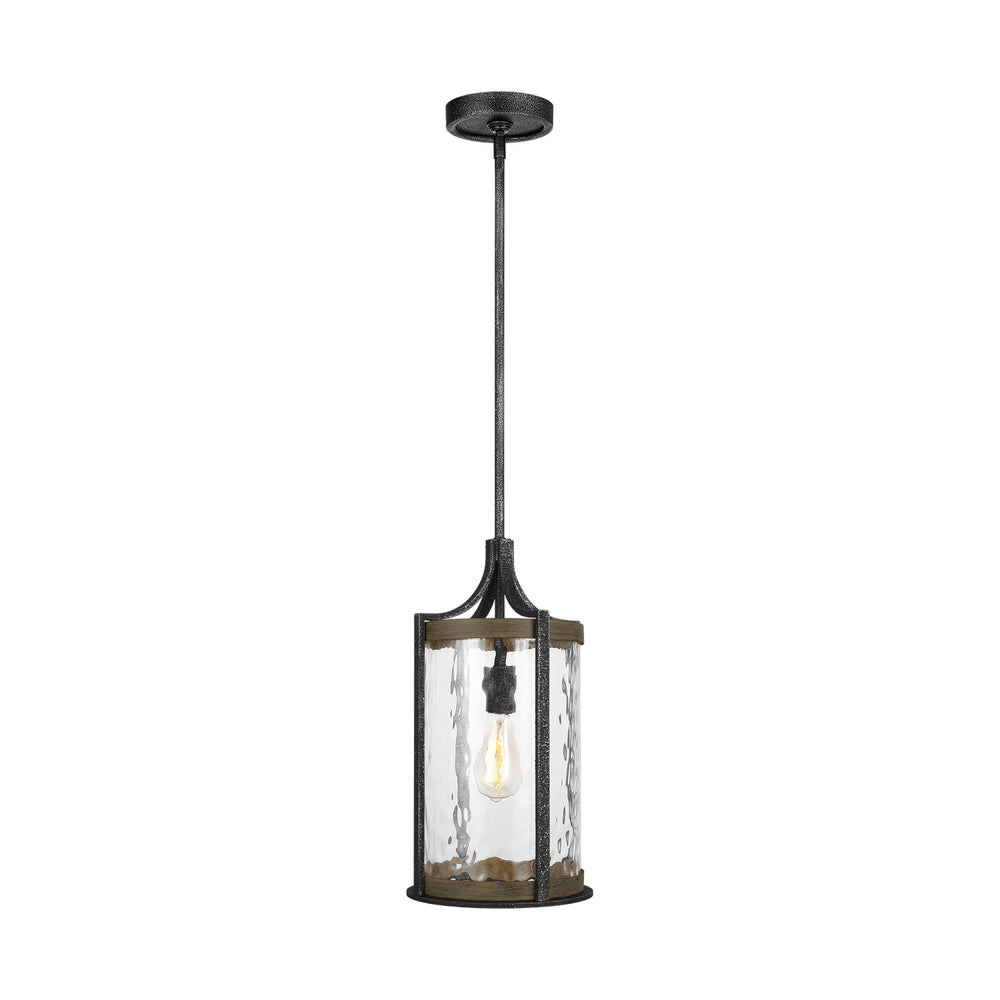 Visual Comfort Studio Canada - One Light Pendant - Angelo - Distressed Weathered Oak / Slate Grey Metal- Union Lighting Luminaires Decor