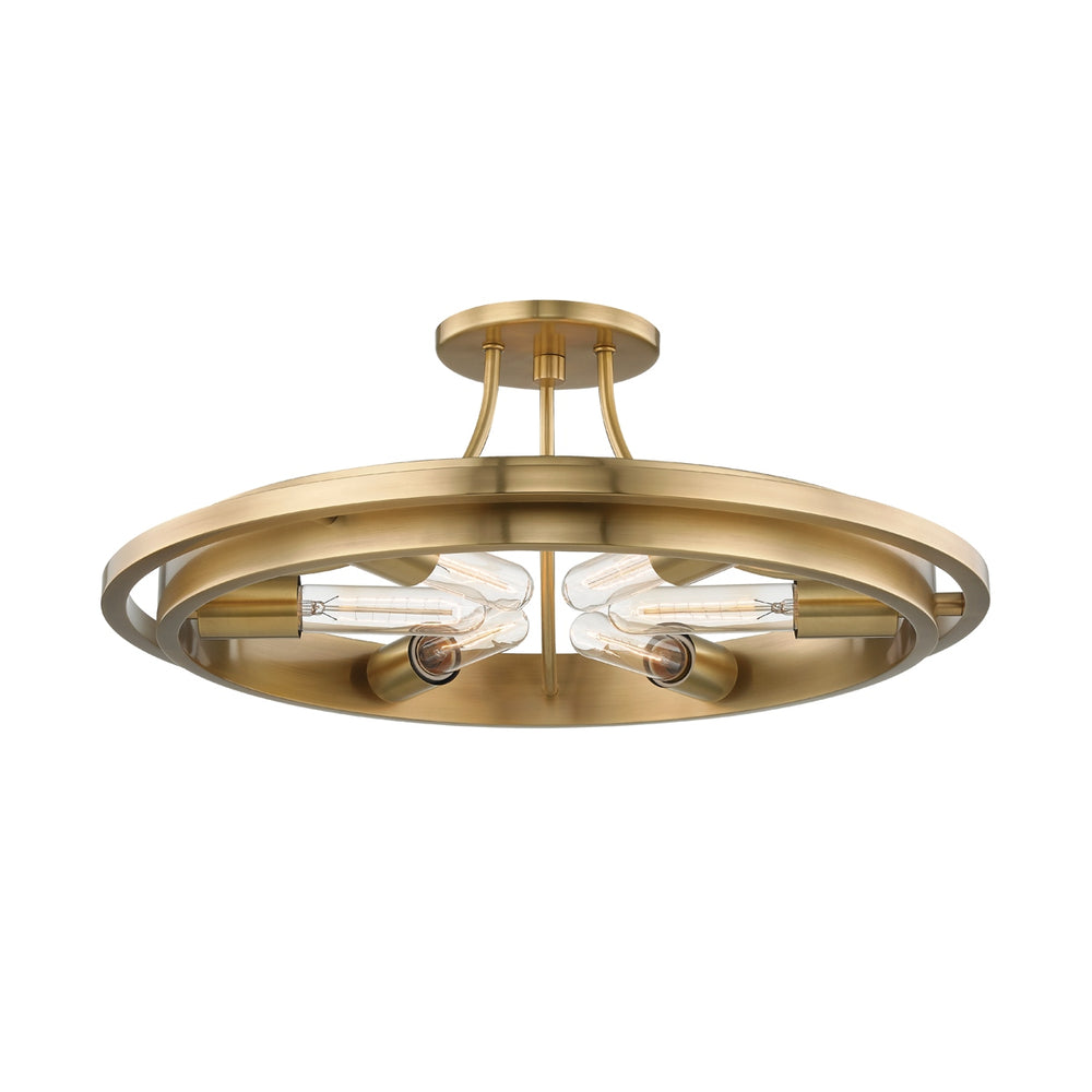 Hudson Valley Canada - Six Light Semi Flush Mount - Chambers - Aged Brass- Union Lighting Luminaires Decor