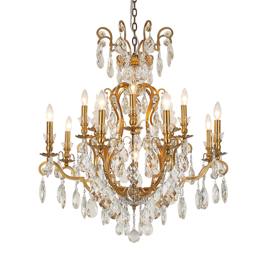 Bethel International Canada - 13 Light Chandelier - Antique Brass- Union Lighting Luminaires Decor