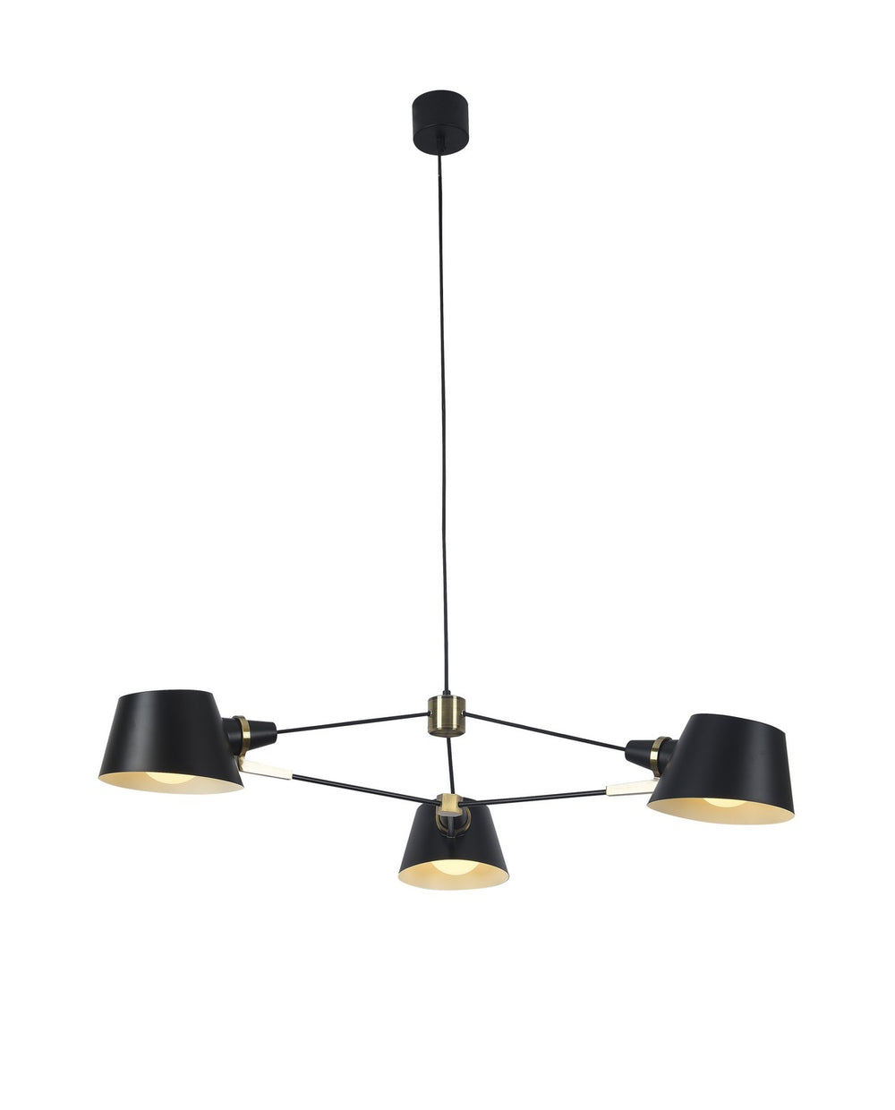 Bethel International Canada - Three Light Chandelier - Black- Union Lighting Luminaires Decor