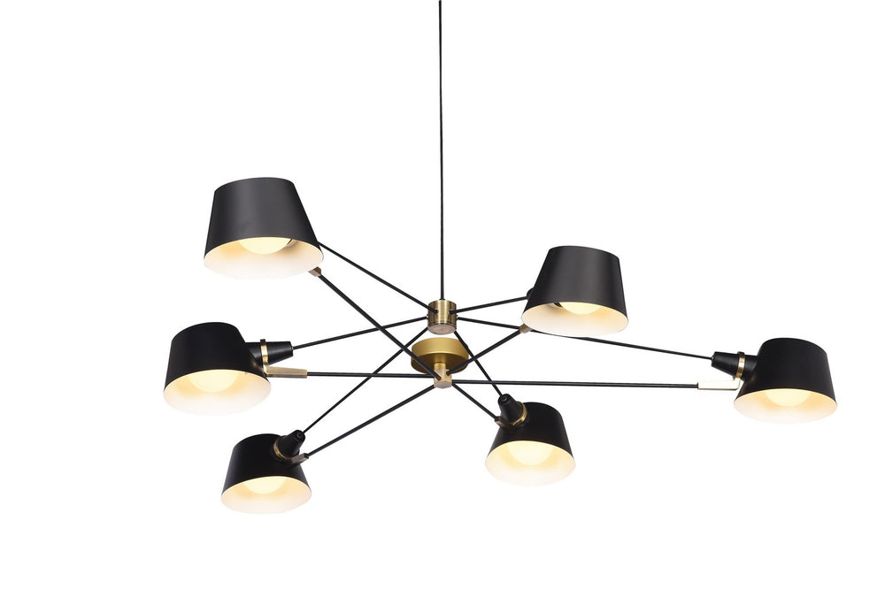 Bethel International Canada - Six Light Chandelier - Black- Union Lighting Luminaires Decor