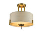Bethel International Canada - Three Light Flush Mount - Antique Brass- Union Lighting Luminaires Decor