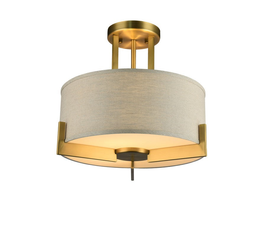 Bethel International Canada - Three Light Flush Mount - Antique Brass- Union Lighting Luminaires Decor