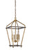 Bethel International Canada - Five Light Chandelier - Antique Brass & Black- Union Lighting Luminaires Decor