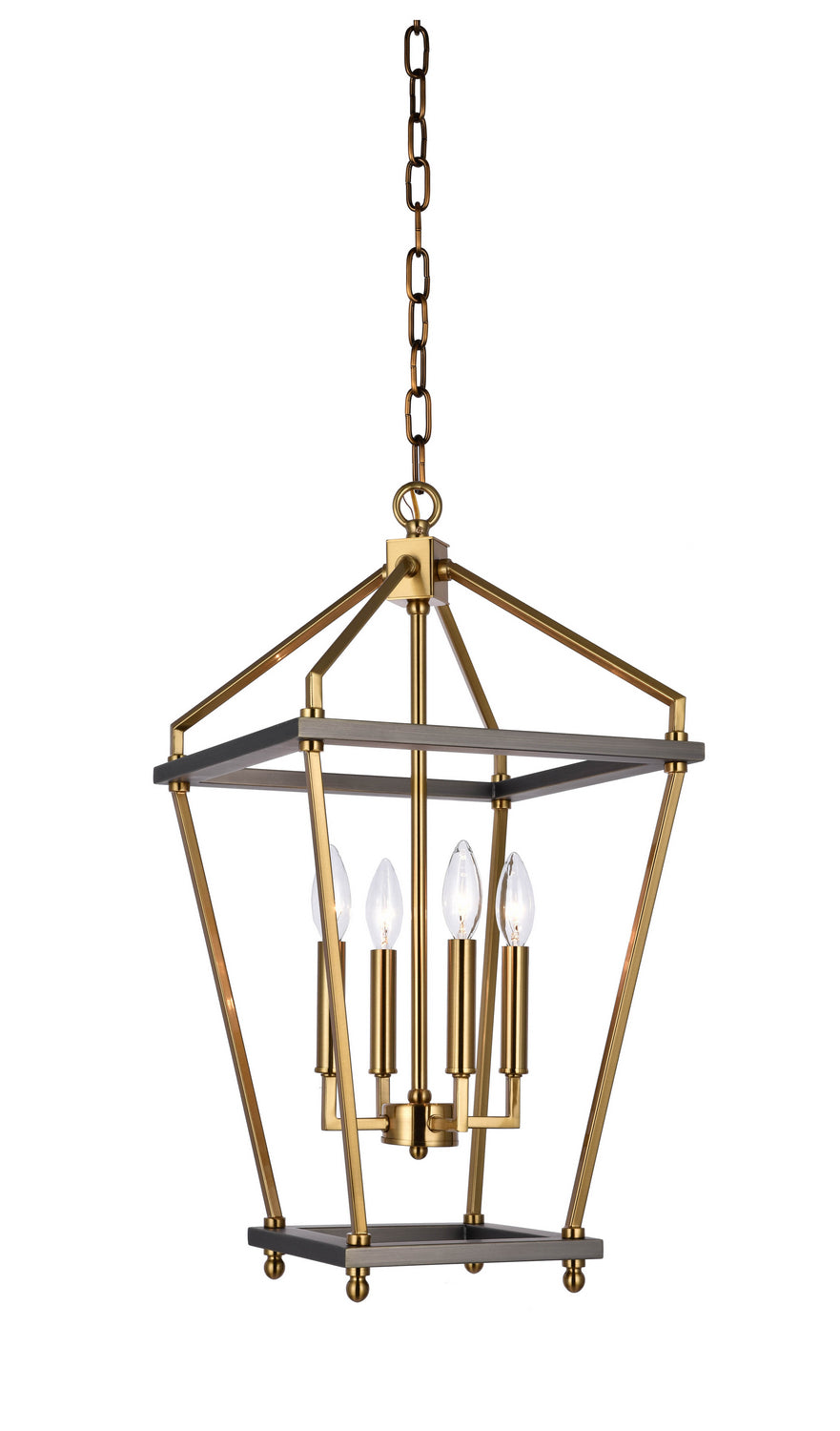 Bethel International Canada - Five Light Chandelier - Antique Brass & Black- Union Lighting Luminaires Decor