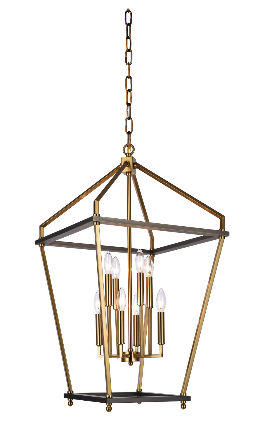 Bethel International Canada - Eight Light Chandelier - Antique Brass & Grey- Union Lighting Luminaires Decor
