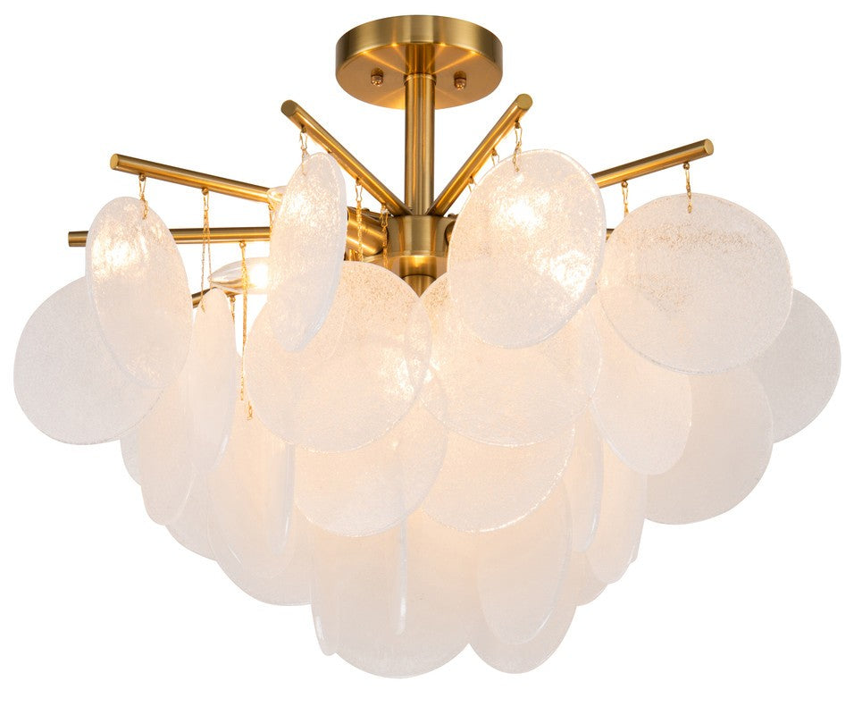 Bethel International Canada - Seven Light Flush Mount - Antique Brass- Union Lighting Luminaires Decor