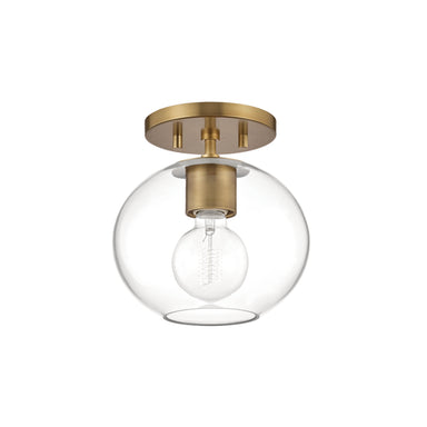 Mitzi Canada - One Light Semi Flush Mount - Margot - Aged Brass- Union Lighting Luminaires Decor