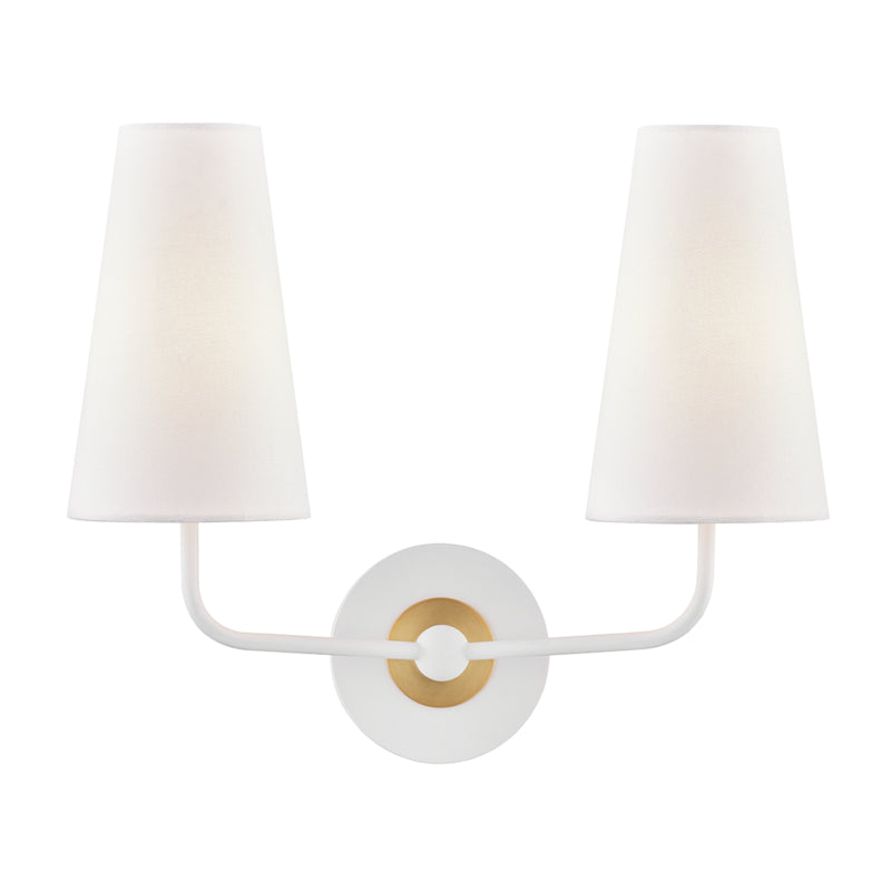 Mitzi - Two Light Wall Sconce - Merri - Aged Brass/Soft Off White- Union Lighting Luminaires Decor