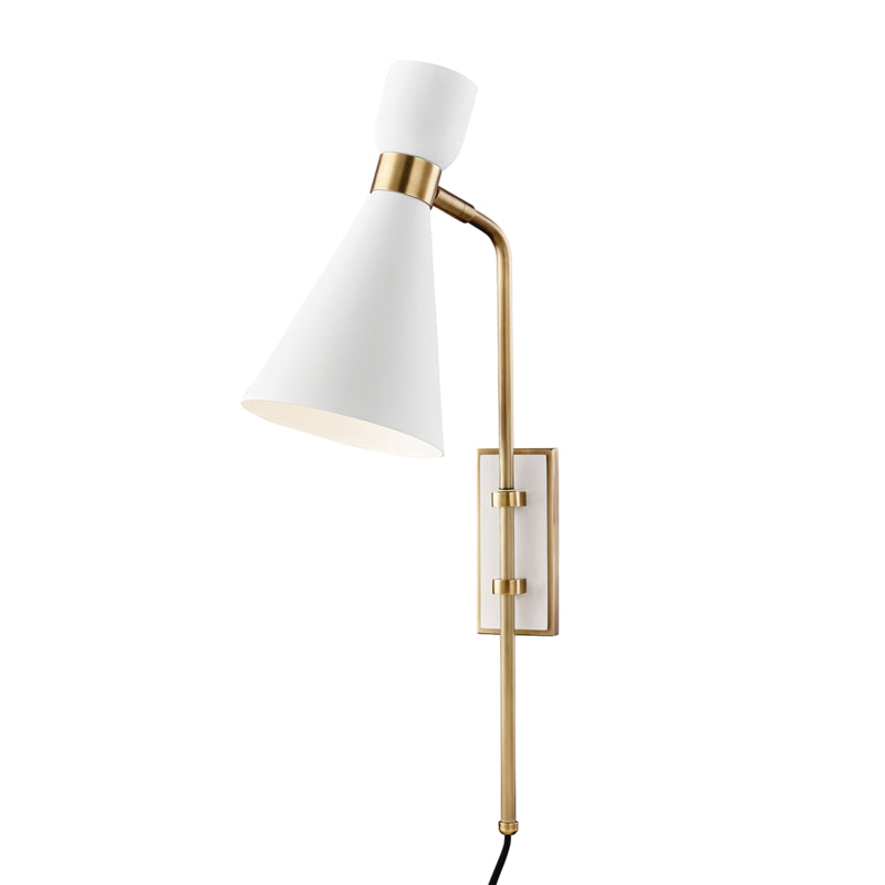 Mitzi - One Light Wall Sconce - Willa - Aged Brass/Soft Off White- Union Lighting Luminaires Decor