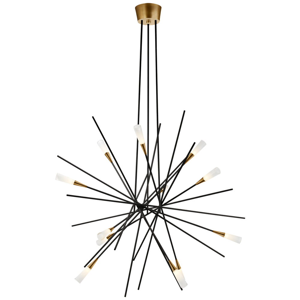 Visual Comfort Signature Canada - LED Chandelier - Stellar - Matte Black and Antique Brass- Union Lighting Luminaires Decor