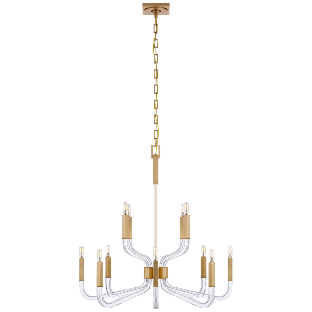 Visual Comfort Signature Canada - 12 Light Chandelier - Reagan - Antique-Burnished Brass and Crystal- Union Lighting Luminaires Decor