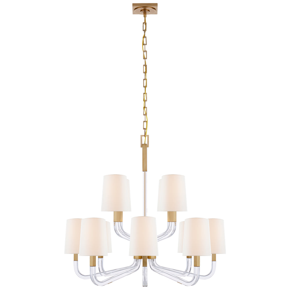Visual Comfort Signature Canada - 12 Light Chandelier - Reagan - Antique-Burnished Brass and Crystal- Union Lighting Luminaires Decor