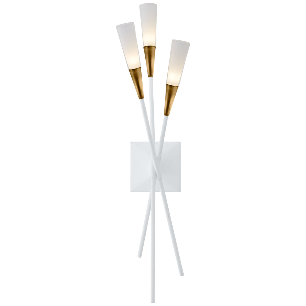 Visual Comfort Signature Canada - LED Wall Sconce - Stellar - Matte White and Antique Brass- Union Lighting Luminaires Decor