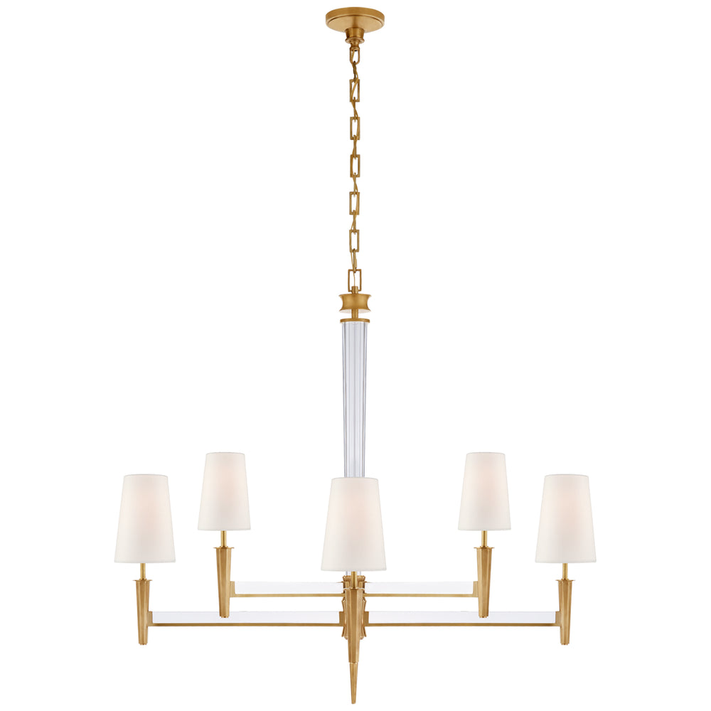 Visual Comfort Signature Canada - Eight Light Chandelier - Lyra - Hand-Rubbed Antique Brass and Crystal- Union Lighting Luminaires Decor