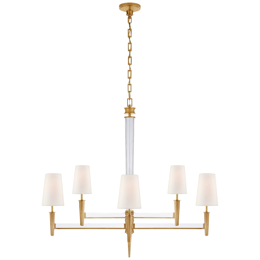 Visual Comfort Signature Canada - Eight Light Chandelier - Lyra - Hand-Rubbed Antique Brass and Crystal- Union Lighting Luminaires Decor