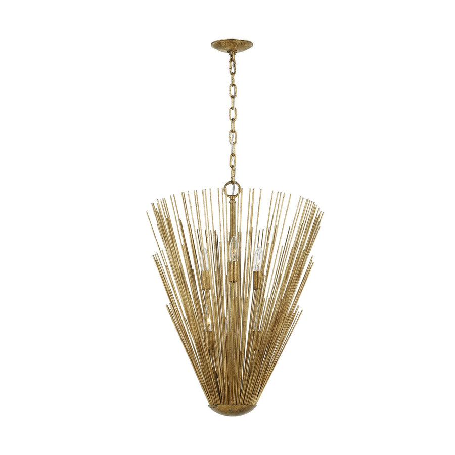 Visual Comfort Studio Canada - Six Light Pendant - Helios - Antique Gild- Union Lighting Luminaires Decor