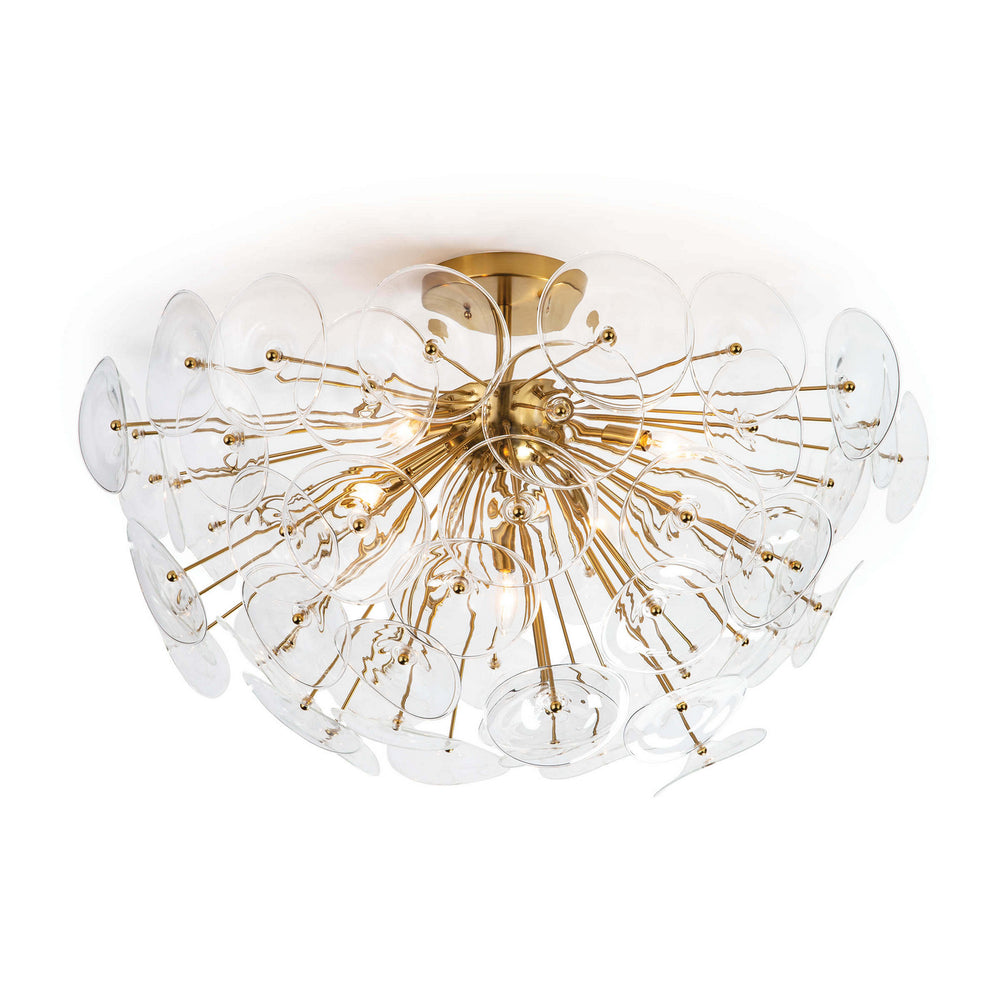 Regina Andrew Canada - Five Light Flush Mount - Poppy - Natural Brass- Union Lighting Luminaires Decor