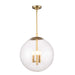 Regina Andrew Canada - Three Light Pendant - Cafe - Natural Brass- Union Lighting Luminaires Decor