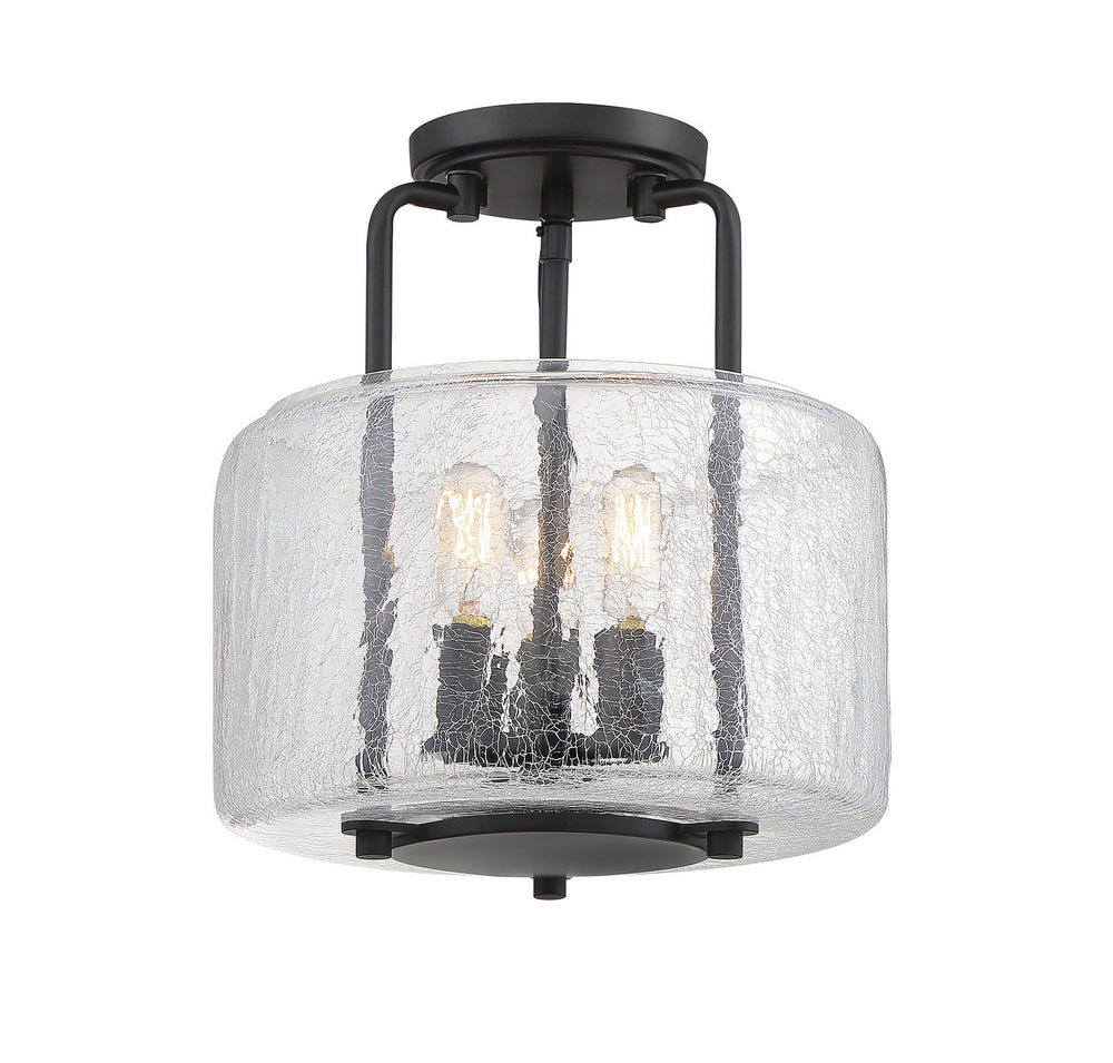 Savoy House - Three Light Semi-Flush Mount - Avalon - Black- Union Lighting Luminaires Decor