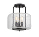 Savoy House - Three Light Semi-Flush Mount - Avalon - Black- Union Lighting Luminaires Decor