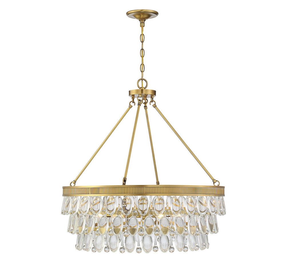 Savoy House - Six Light Pendant - Windham - Warm Brass- Union Lighting Luminaires Decor