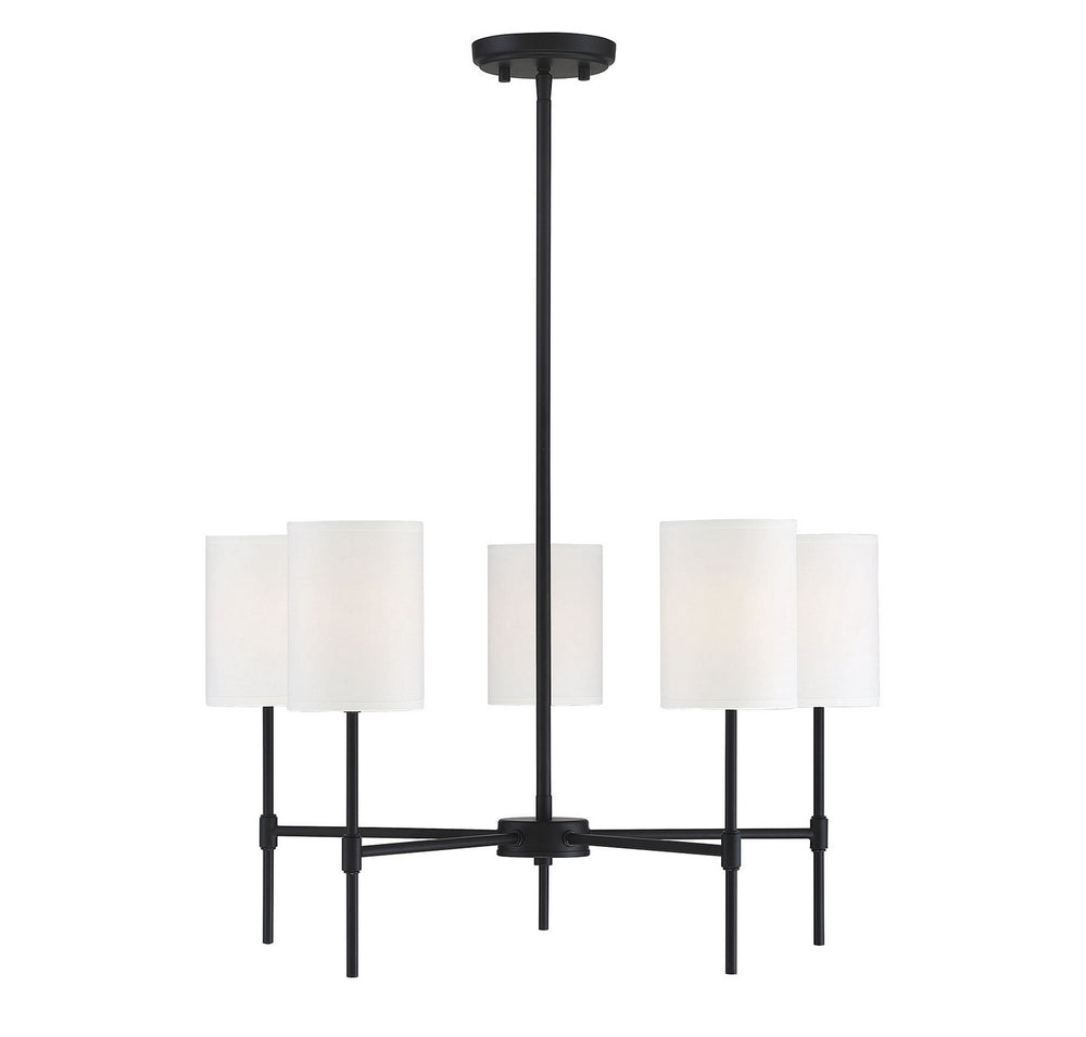 Meridian - Five Light Chandelier - Mchan - Matte Black- Union Lighting Luminaires Decor