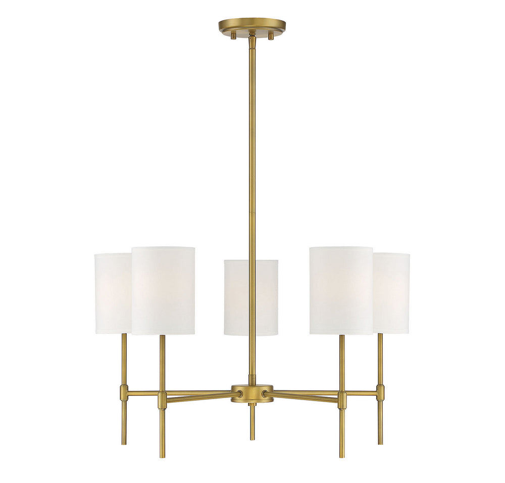 Meridian - Five Light Chandelier - Mchan - Natural Brass- Union Lighting Luminaires Decor
