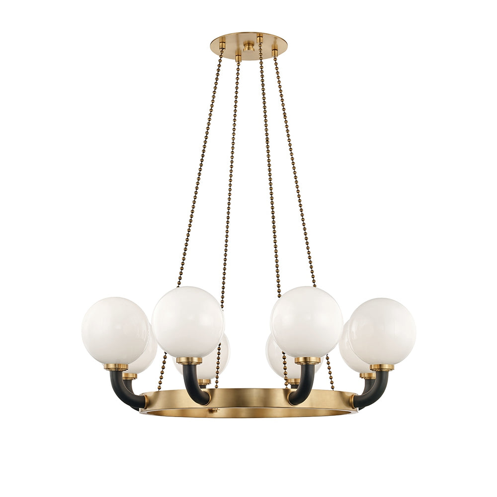 Hudson Valley Canada - Eight Light Chandelier - Werner - Aged Brass/Black- Union Lighting Luminaires Decor