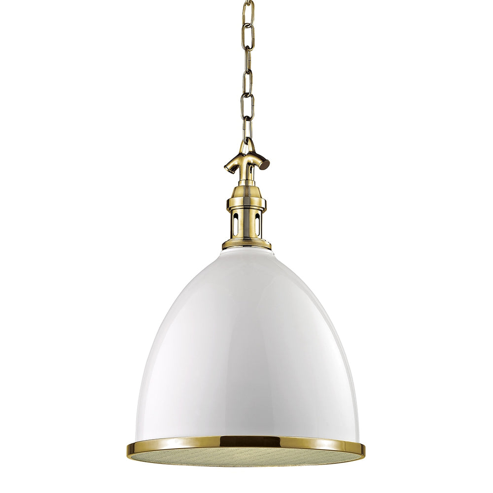 Hudson Valley Canada - One Light Pendant - Viceroy - White/Aged Brass- Union Lighting Luminaires Decor