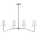 Meridian - Four Light Chandelier - Mchan - Brushed Nickel- Union Lighting Luminaires Decor