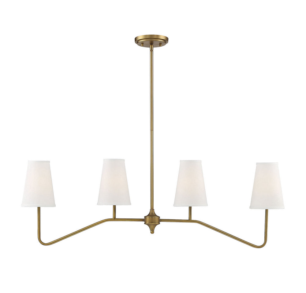 Meridian - Four Light Chandelier - Mchan - Natural Brass- Union Lighting Luminaires Decor