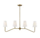 Meridian - Four Light Chandelier - Mchan - Natural Brass- Union Lighting Luminaires Decor