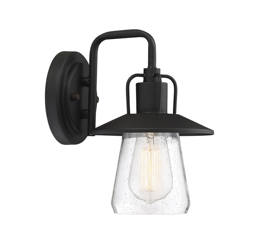 Meridian - One Light Outdoor Wall Sconce - Moutd - Matte Black- Union Lighting Luminaires Decor