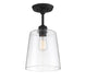 Meridian - One Light Semi-Flush Mount - Msemi - Matte Black- Union Lighting Luminaires Decor