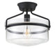 Meridian - One Light Semi-Flush Mount - Msemi - Matte Black- Union Lighting Luminaires Decor