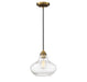 Meridian - One Light Mini Pendant - Mmin2 - Natural Brass- Union Lighting Luminaires Decor