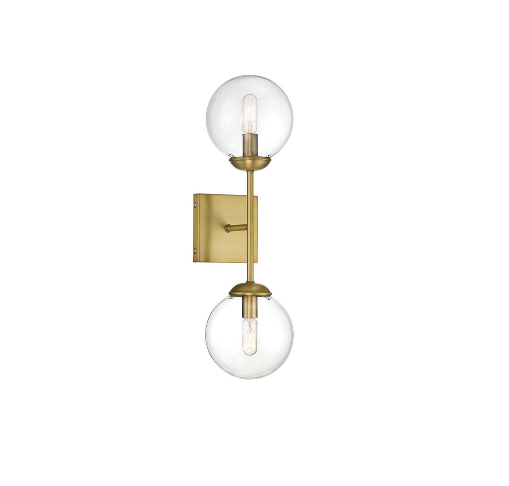 Meridian - Two Light Wall Sconce - Mscon - Natural Brass- Union Lighting Luminaires Decor