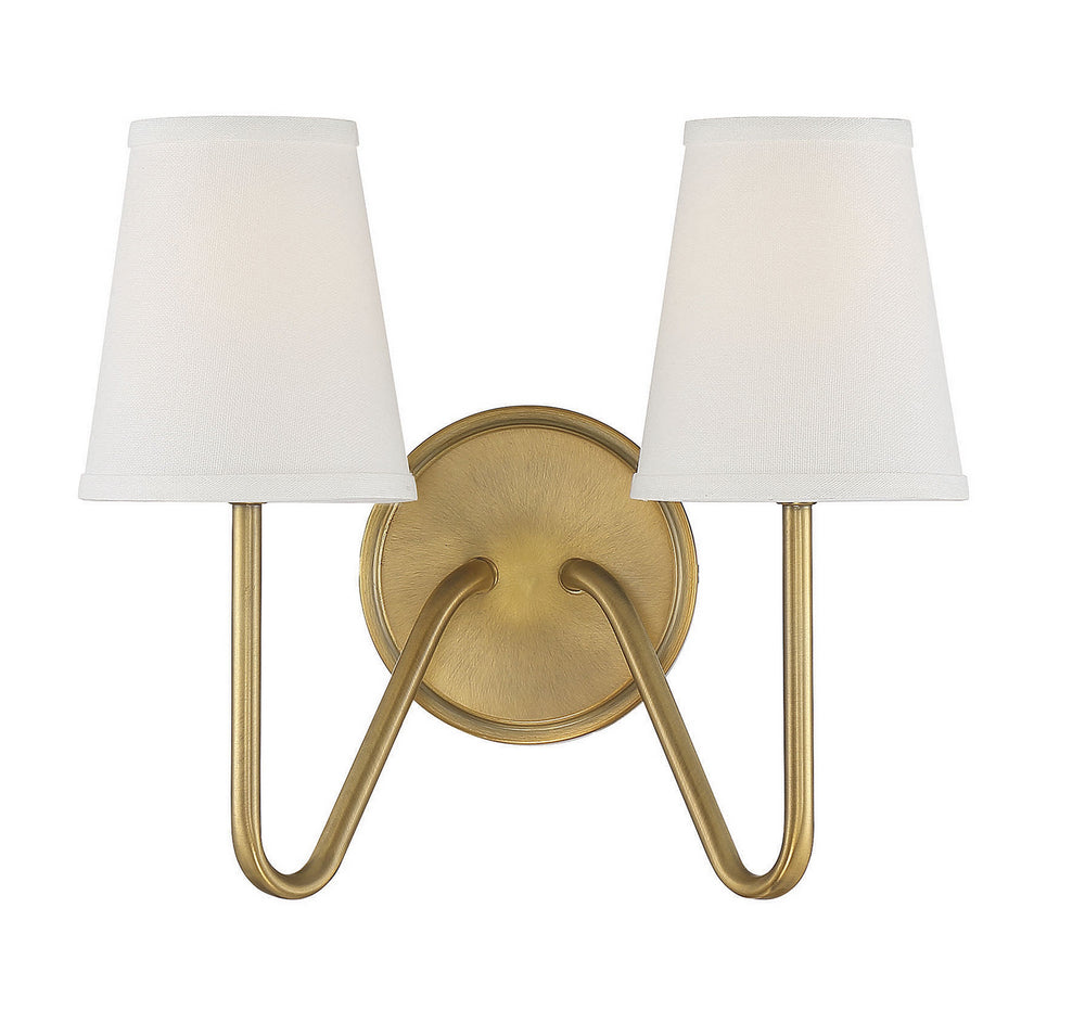 Meridian - Two Light Wall Sconce - Mscon - Natural Brass- Union Lighting Luminaires Decor
