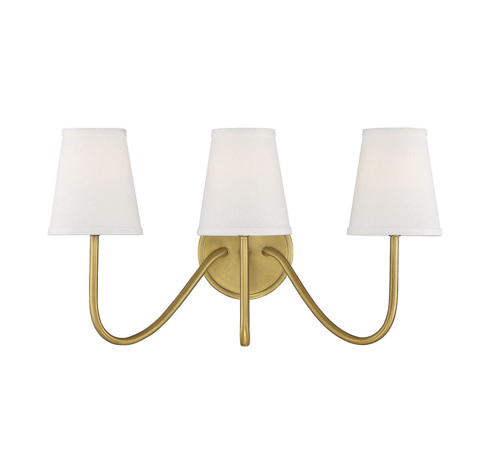 Meridian - Three Light Wall Sconce - Mscon - Natural Brass- Union Lighting Luminaires Decor